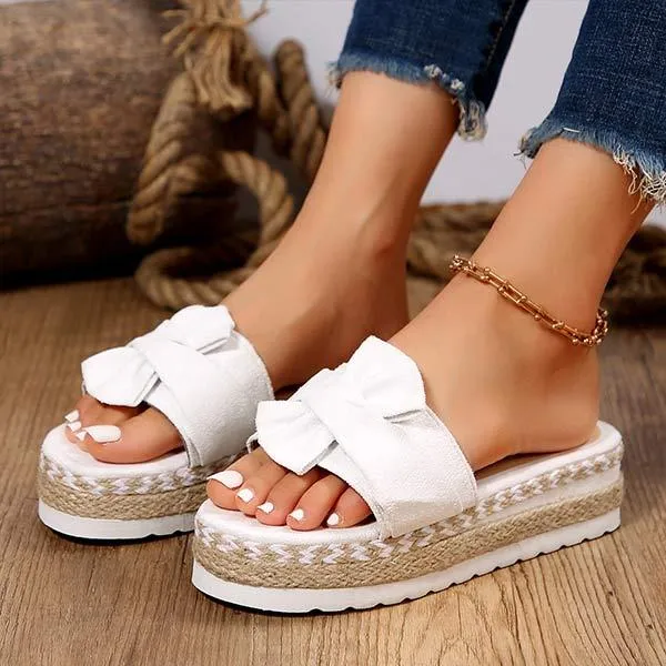 Women's Wedge Heel Bow Slippers 76819296C