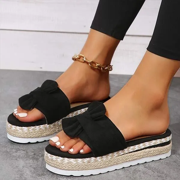 Women's Wedge Heel Bow Slippers 76819296C