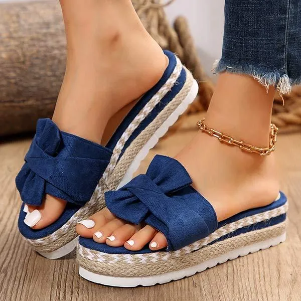 Women's Wedge Heel Bow Slippers 76819296C