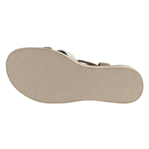 Zanni Ladies Low Wedge Sandals - Erbil - White Multi